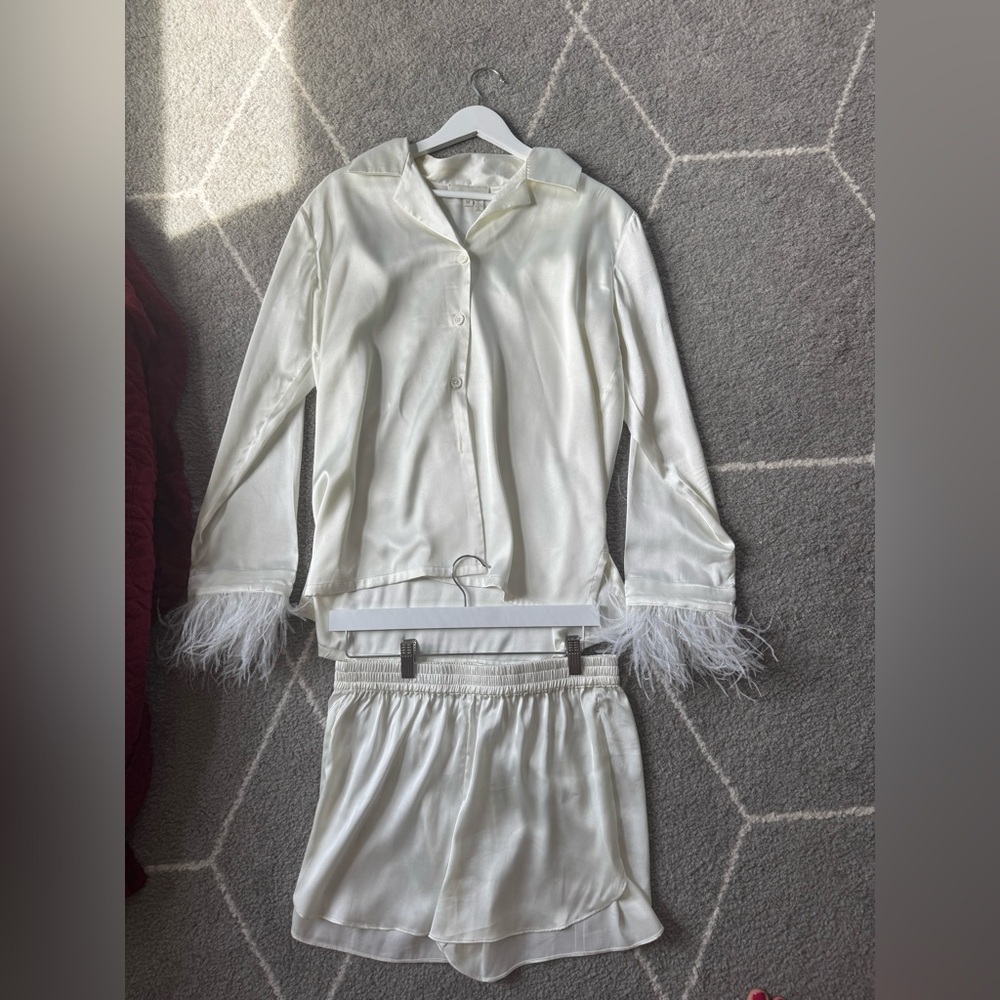 Audrey Adele Feather-Trim Pajamas from Anthropologie